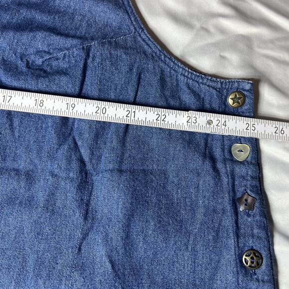 Koret City Blues Denim Jumper Dress 20W Patriotic Appliqué Buttons Lightweight - Picture 4 of 9